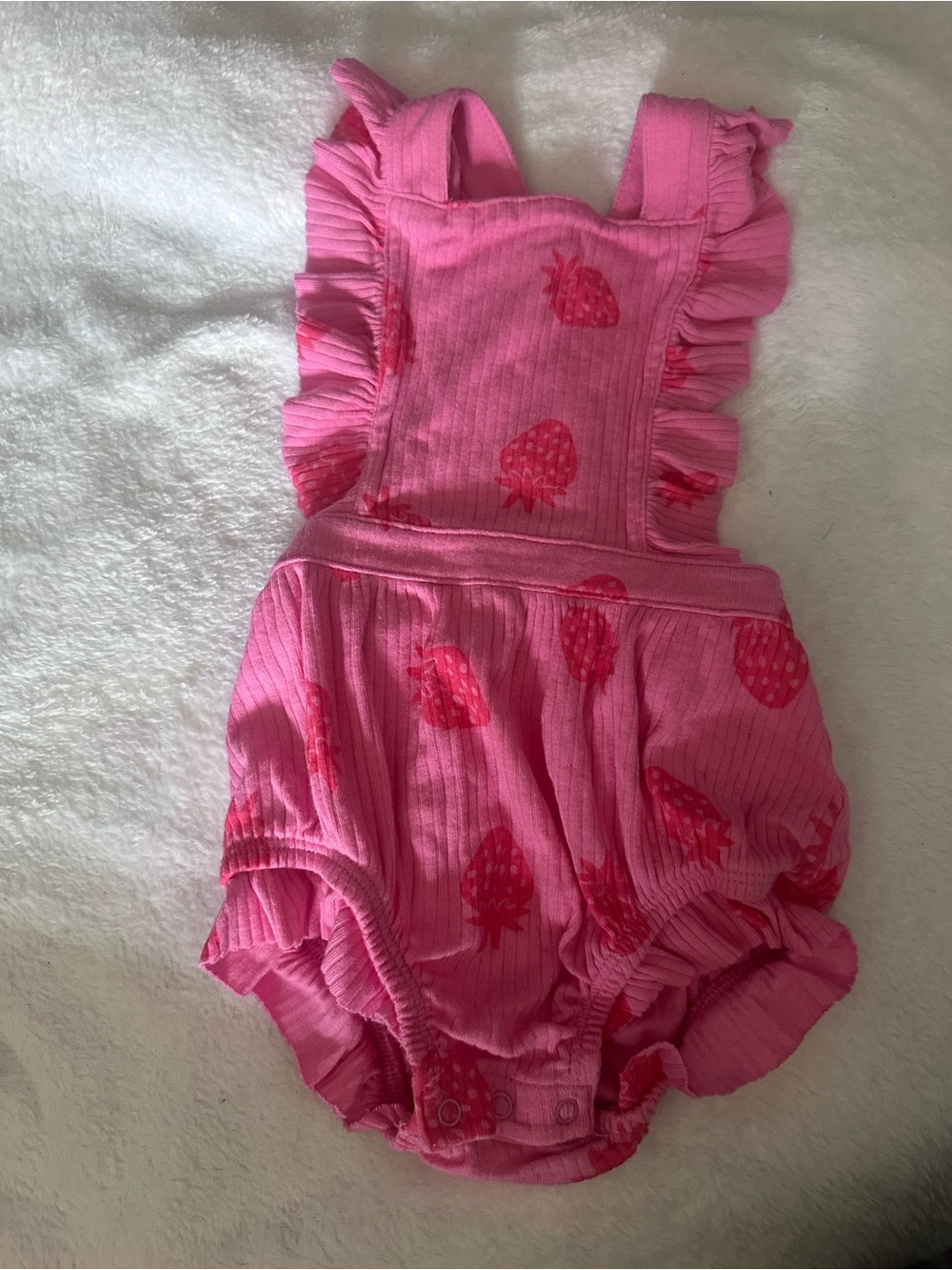 Cat & Jack Pink Strawberry Ruffle Romper